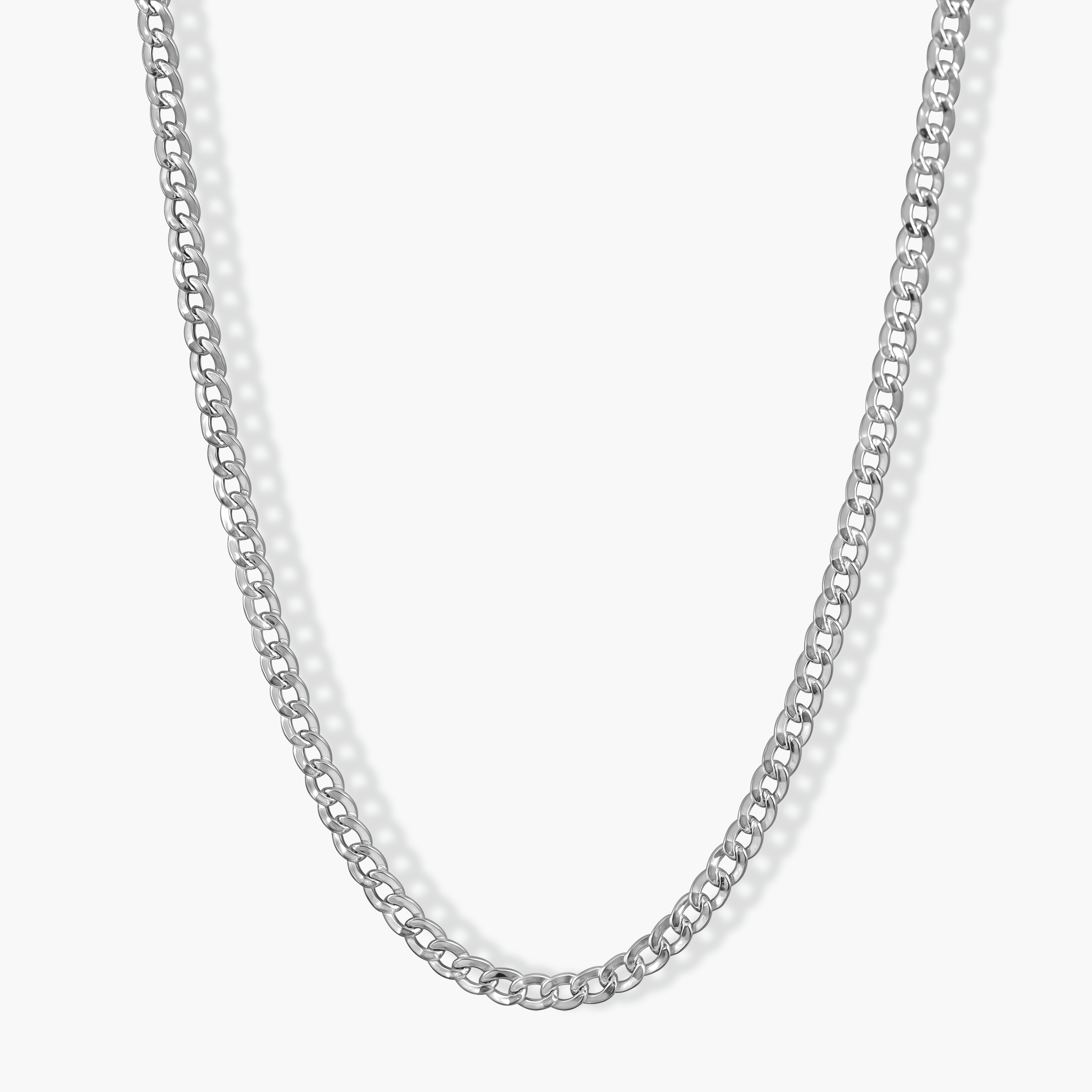 שרשרת זהב לבן 14K בעיצוב חוליות