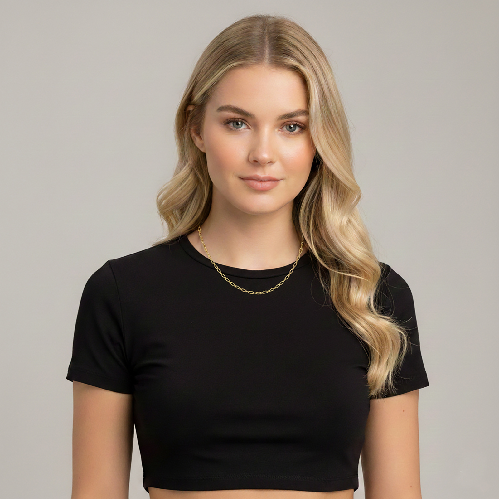 שרשרת זהב 14K בעיצוב חוליות אובליות 50 ס"מ