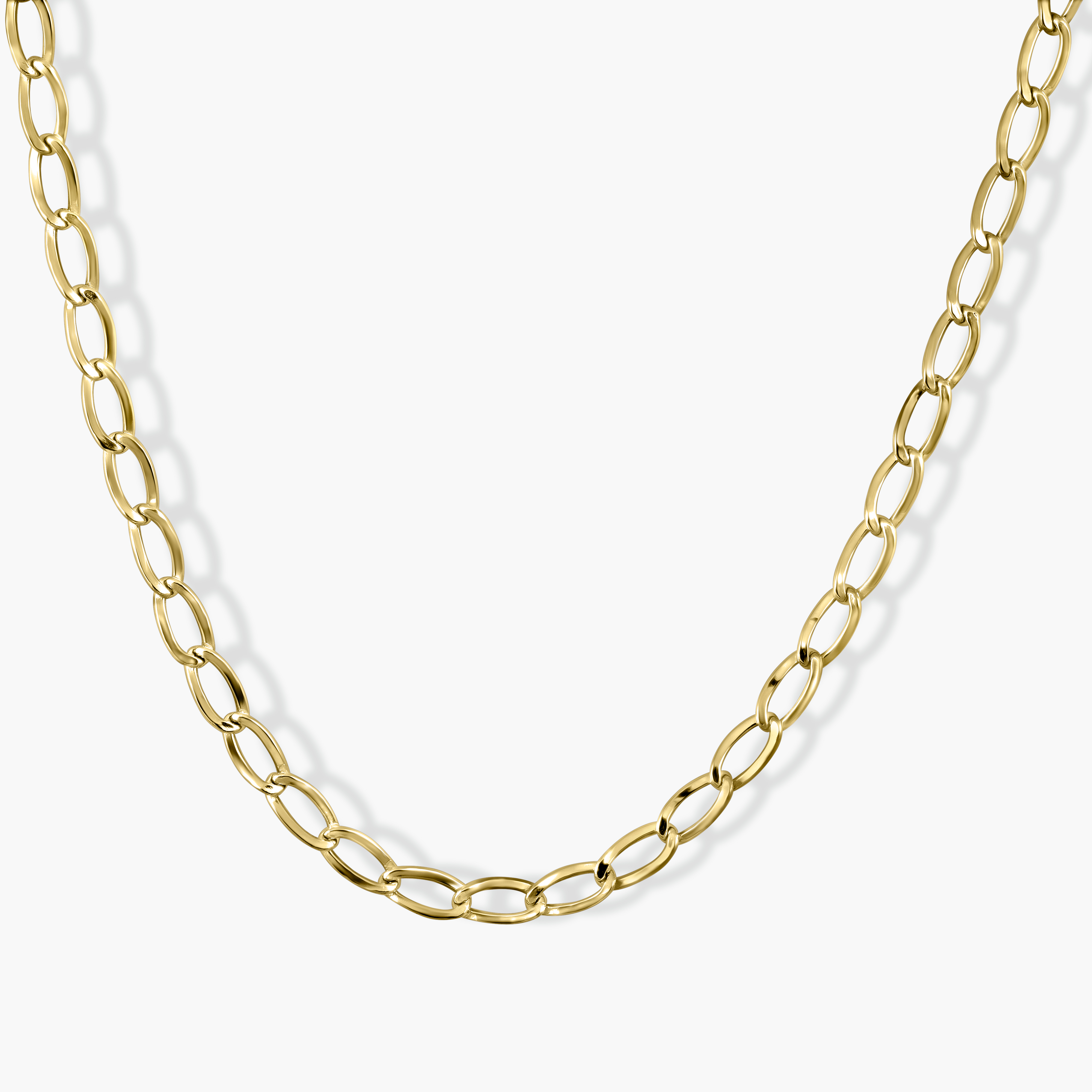 שרשרת זהב 14K בעיצוב חוליות אובליות 50 ס"מ