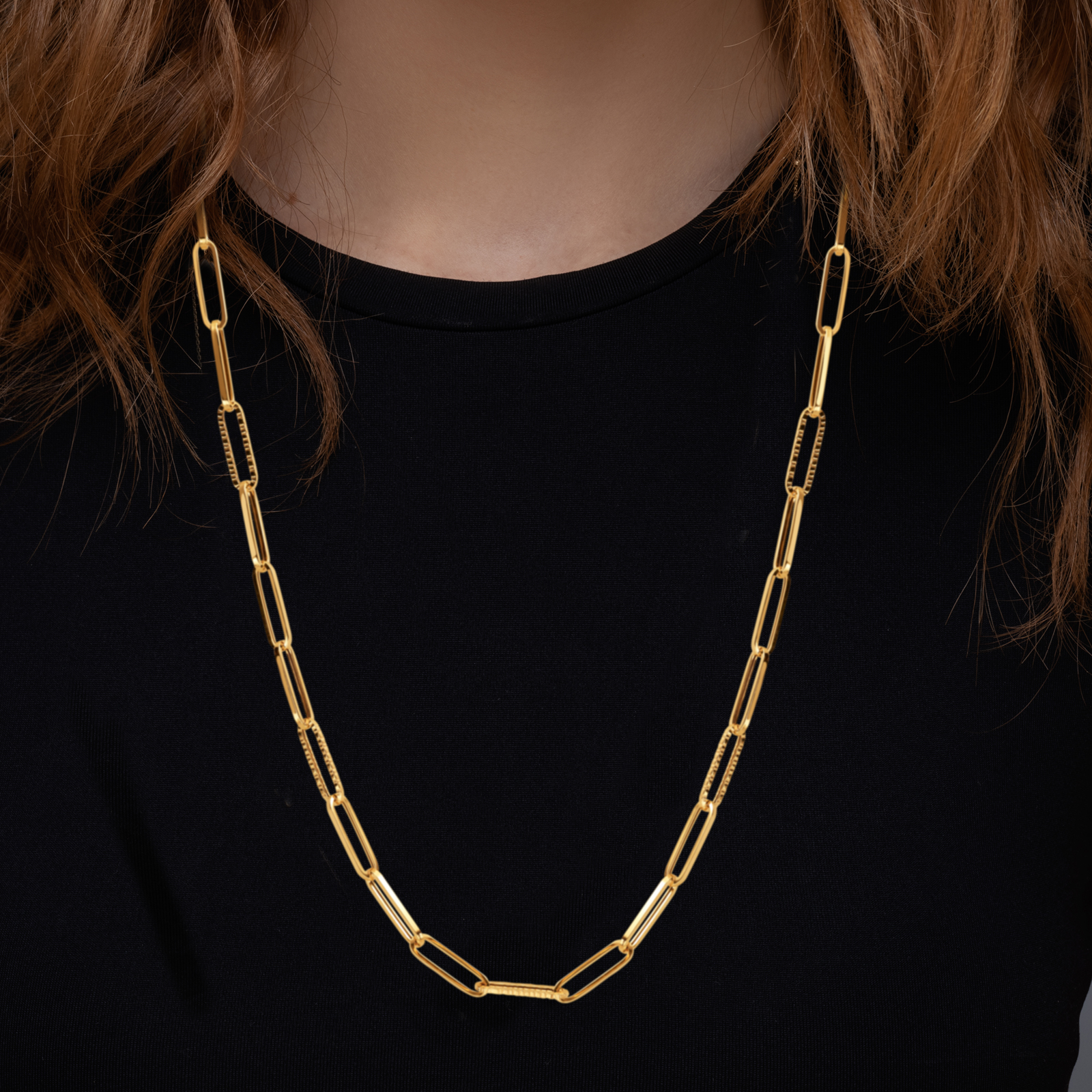 שרשרת חוליות מזהב 14K באורך 43 ס"מ