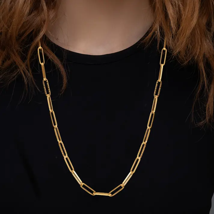 שרשרת חוליות מזהב 14K באורך 43 ס"מ