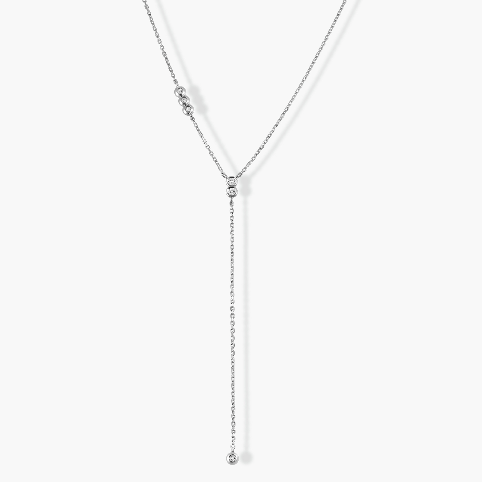 שרשרת זהב 14K עניבה משובצת יהלומים