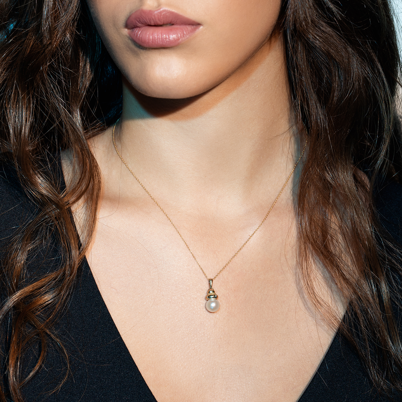 תליון פנינה ויהלומים