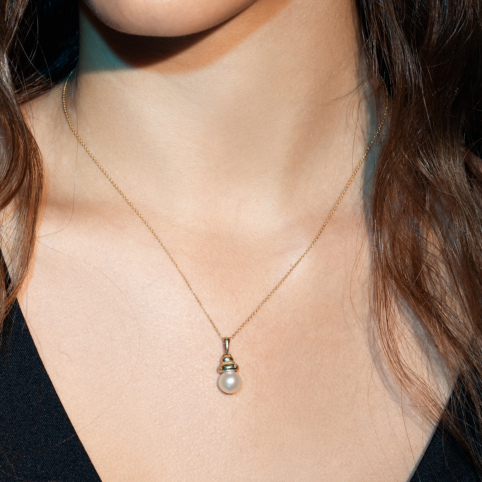 תליון פנינה ויהלומים