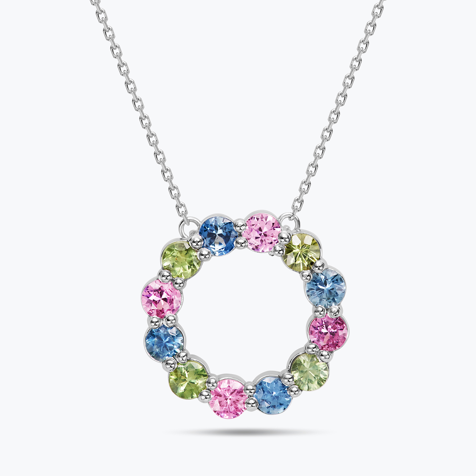 תליון מעוגל משובץ ספירים