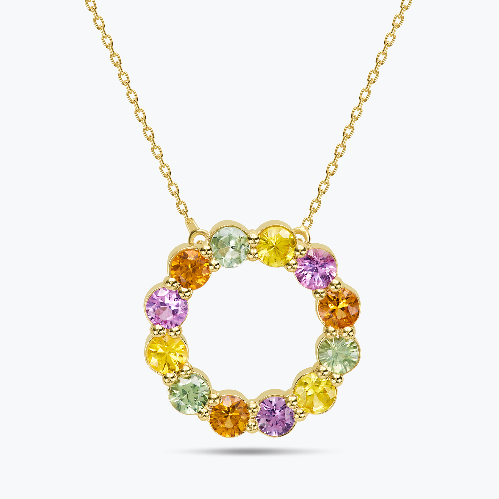 תליון מעוגל משובץ ספירים