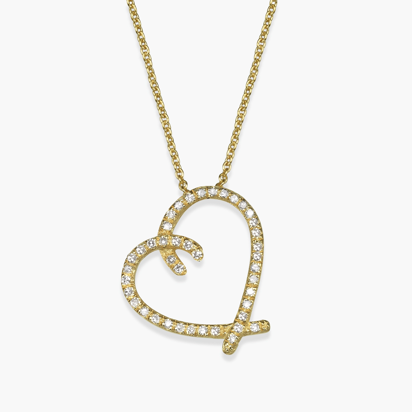 תליון Aimee לב משובץ יהלומים