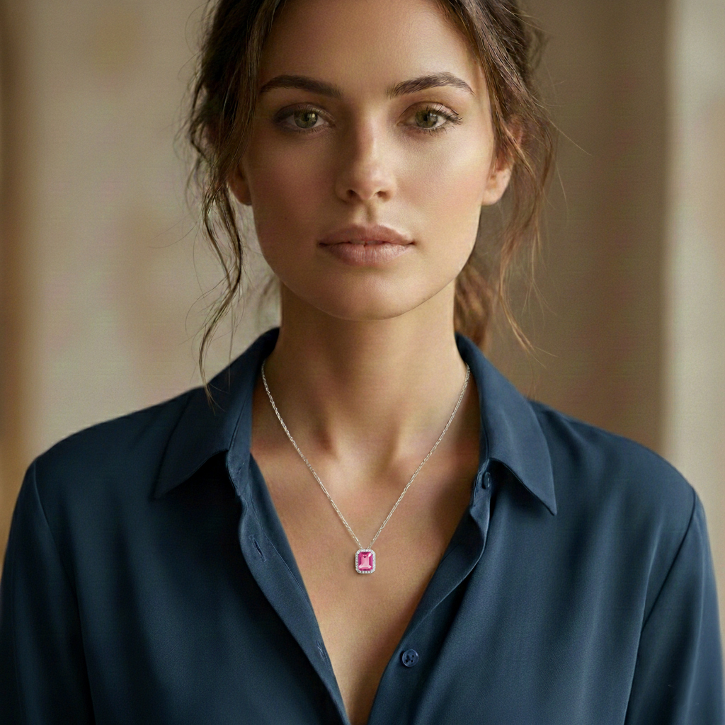 תליון זהב 14K בשיבוץ טופז ויהלומים