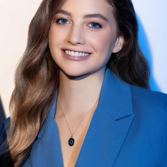 תליון ישמרך עם מגן דוד בציפוי אמייל שחור