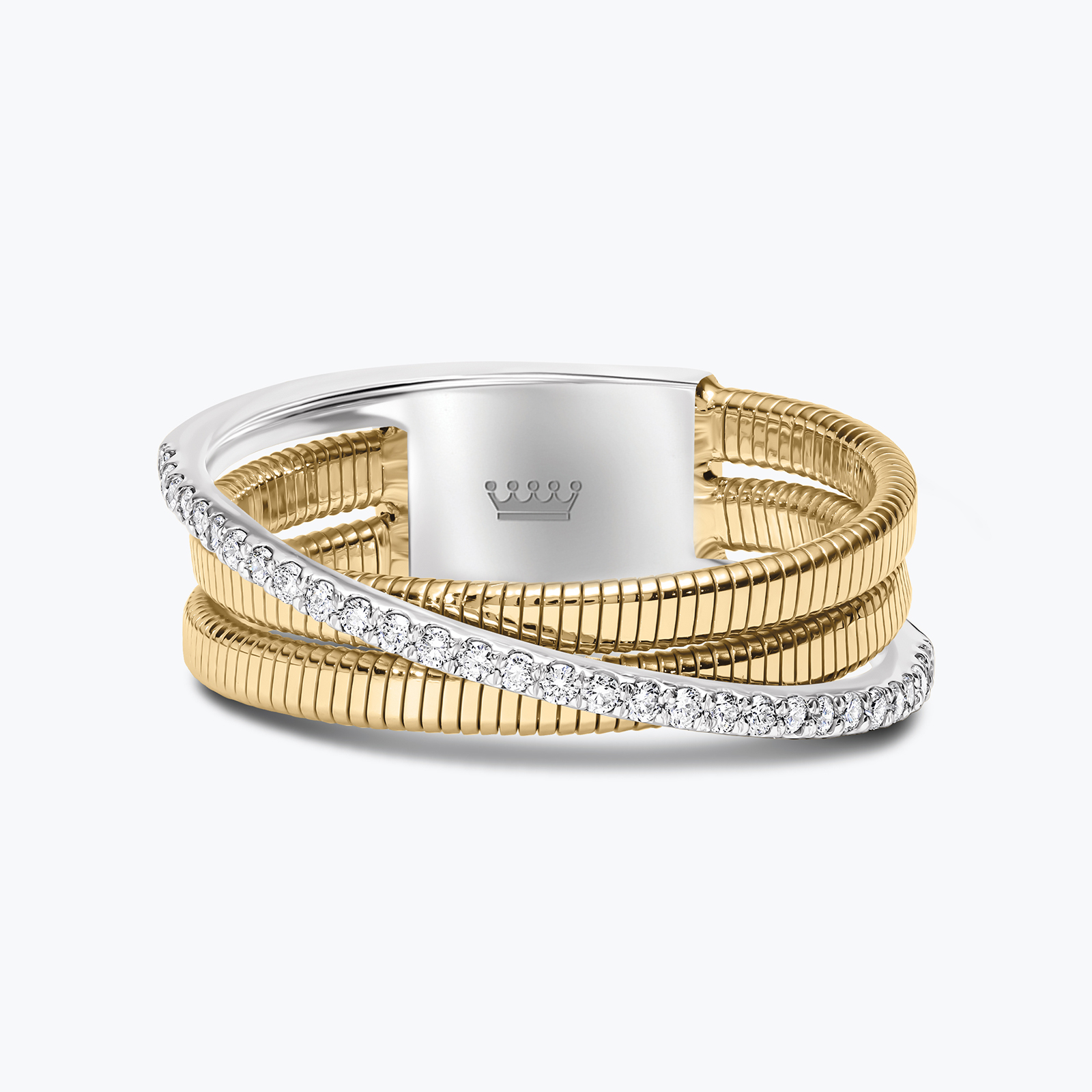 טבעת זהב כולה מוקפת טבעת יהלומים