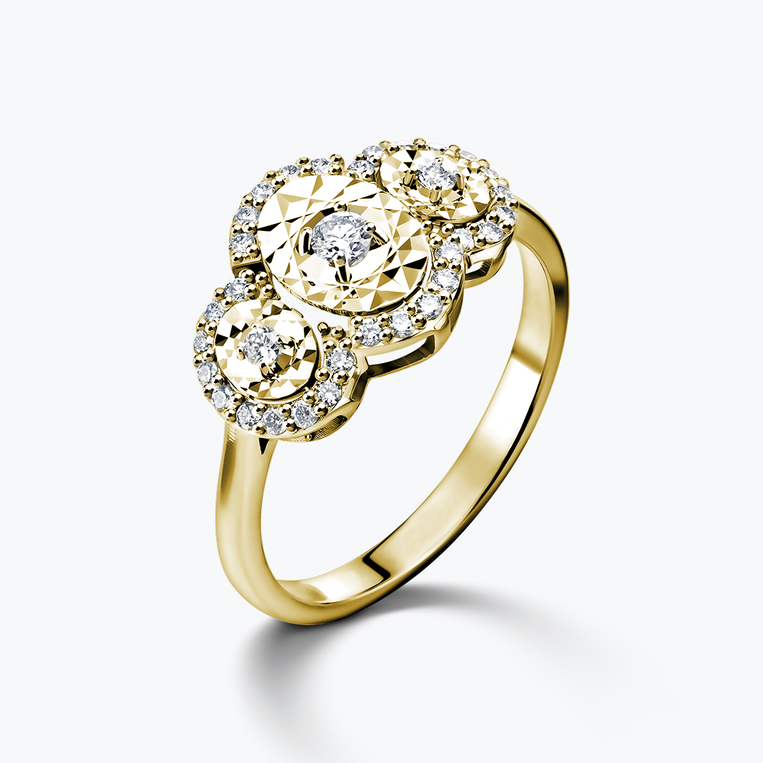 טבעת זהב משובצת יהלומים