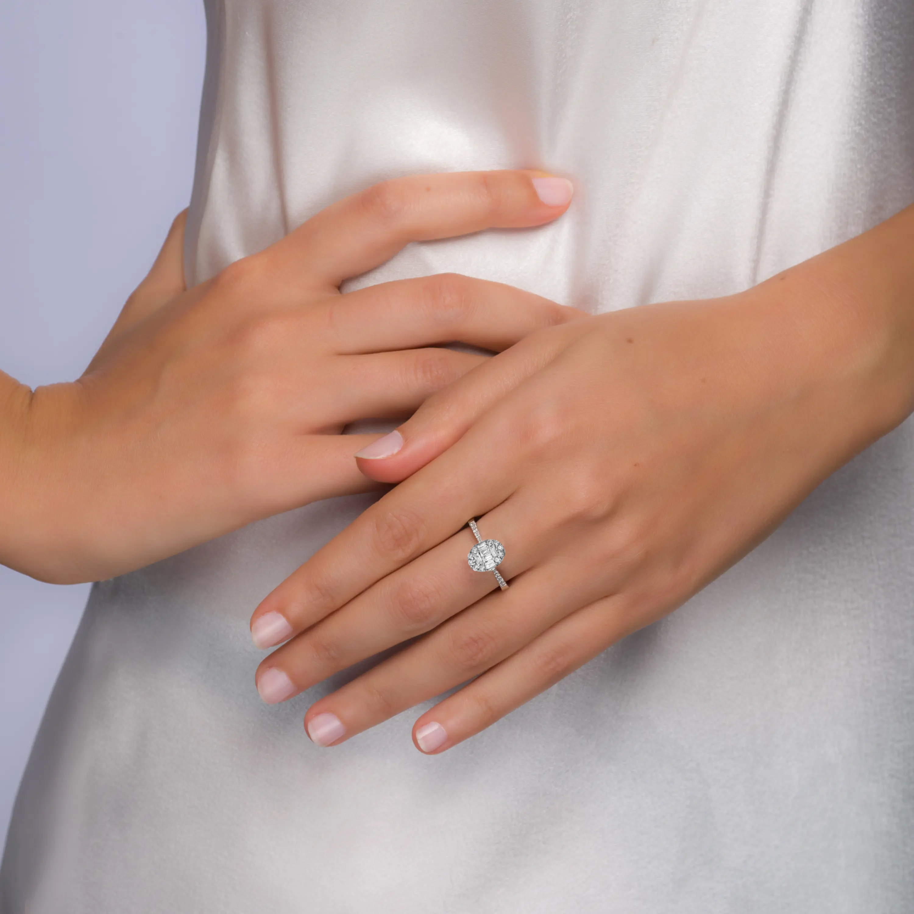 טבעת יהלום אליפסה