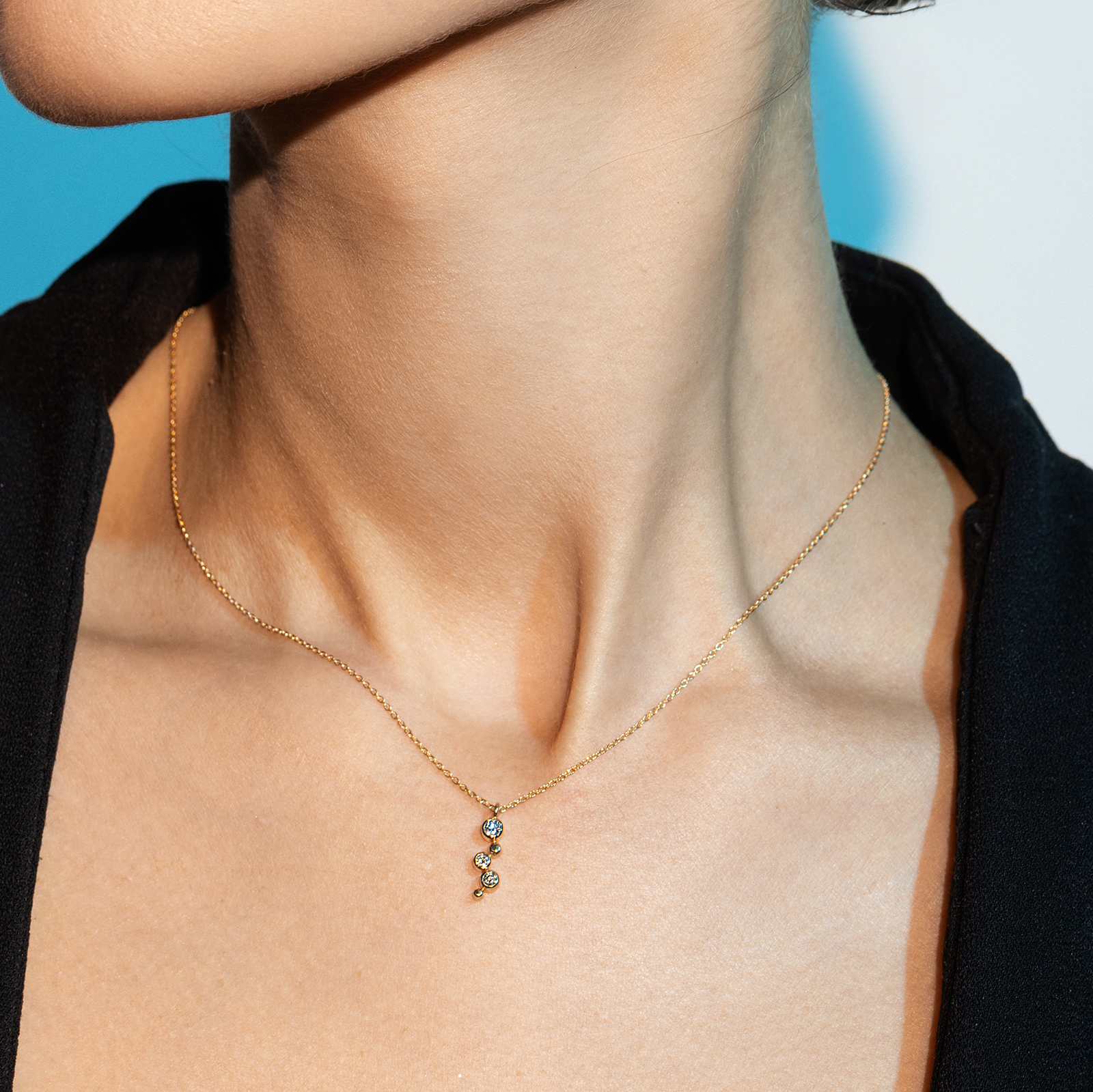 תליון אשכול זהב בשיבוץ יהלומים