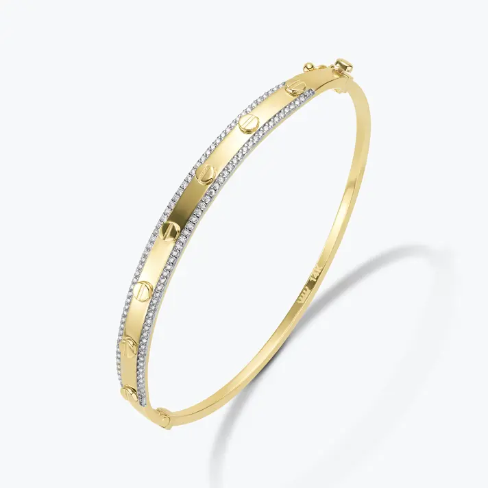 צמיד קשיח אליס משובץ זרקונים