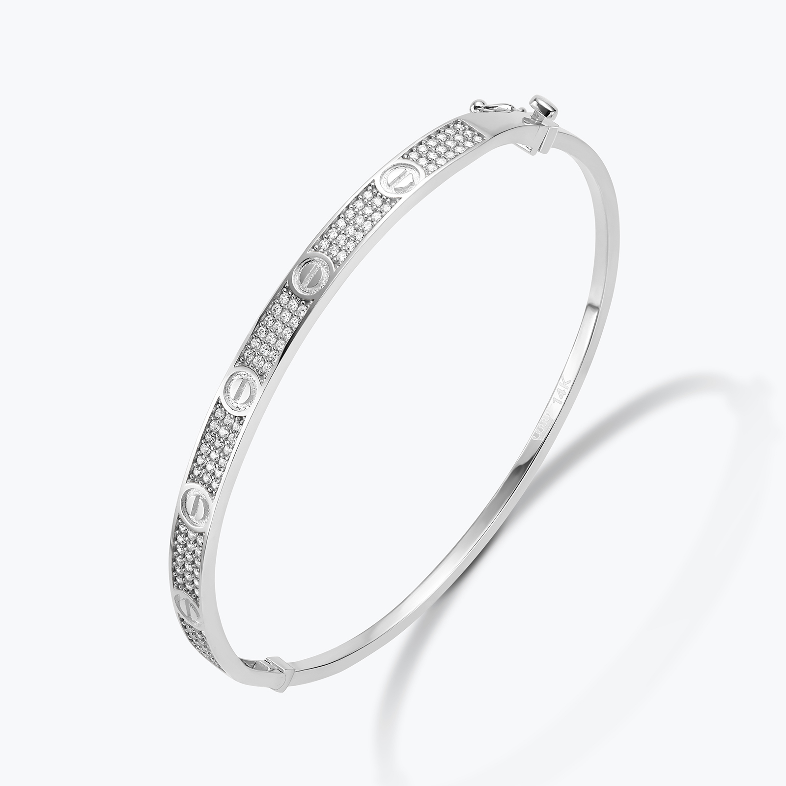 צמיד קשיח פייפר משובץ זרקונים נוצצים