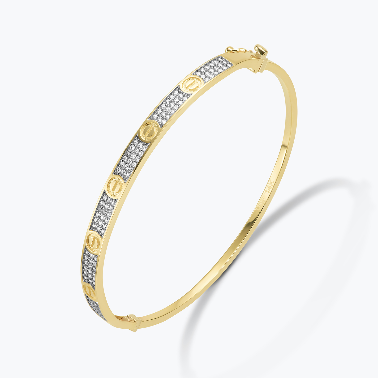 צמיד קשיח פייפר משובץ זרקונים נוצצים