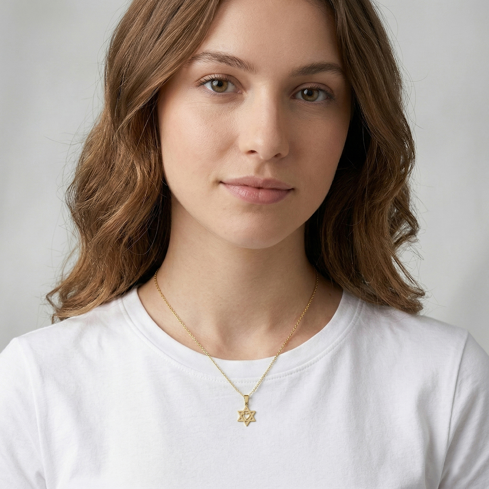 תליון מגןתליון מגן דוד זהב 14K עם לב