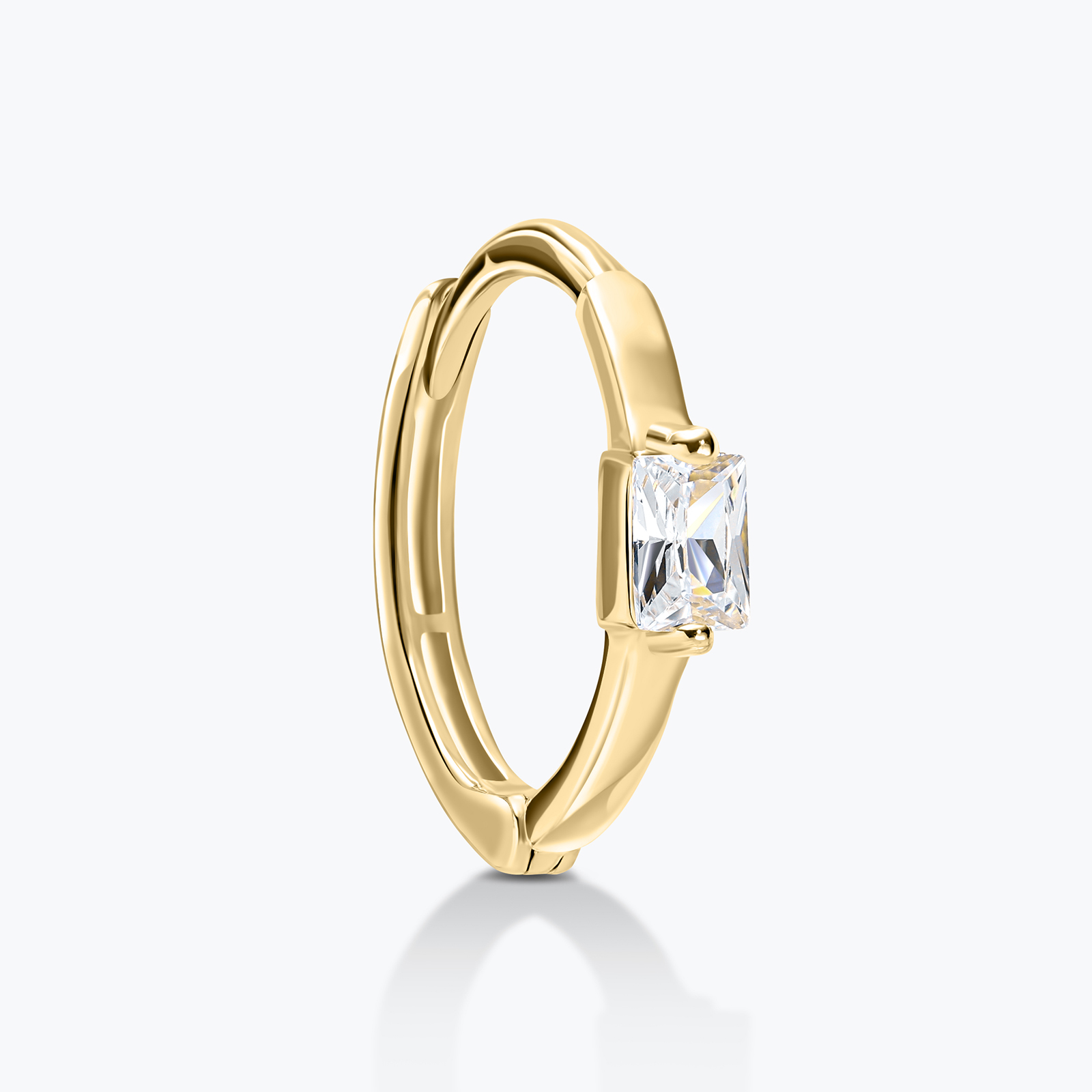 עגיל הליקס עשוי זהב 14K משובץ זרקון מרקיזה