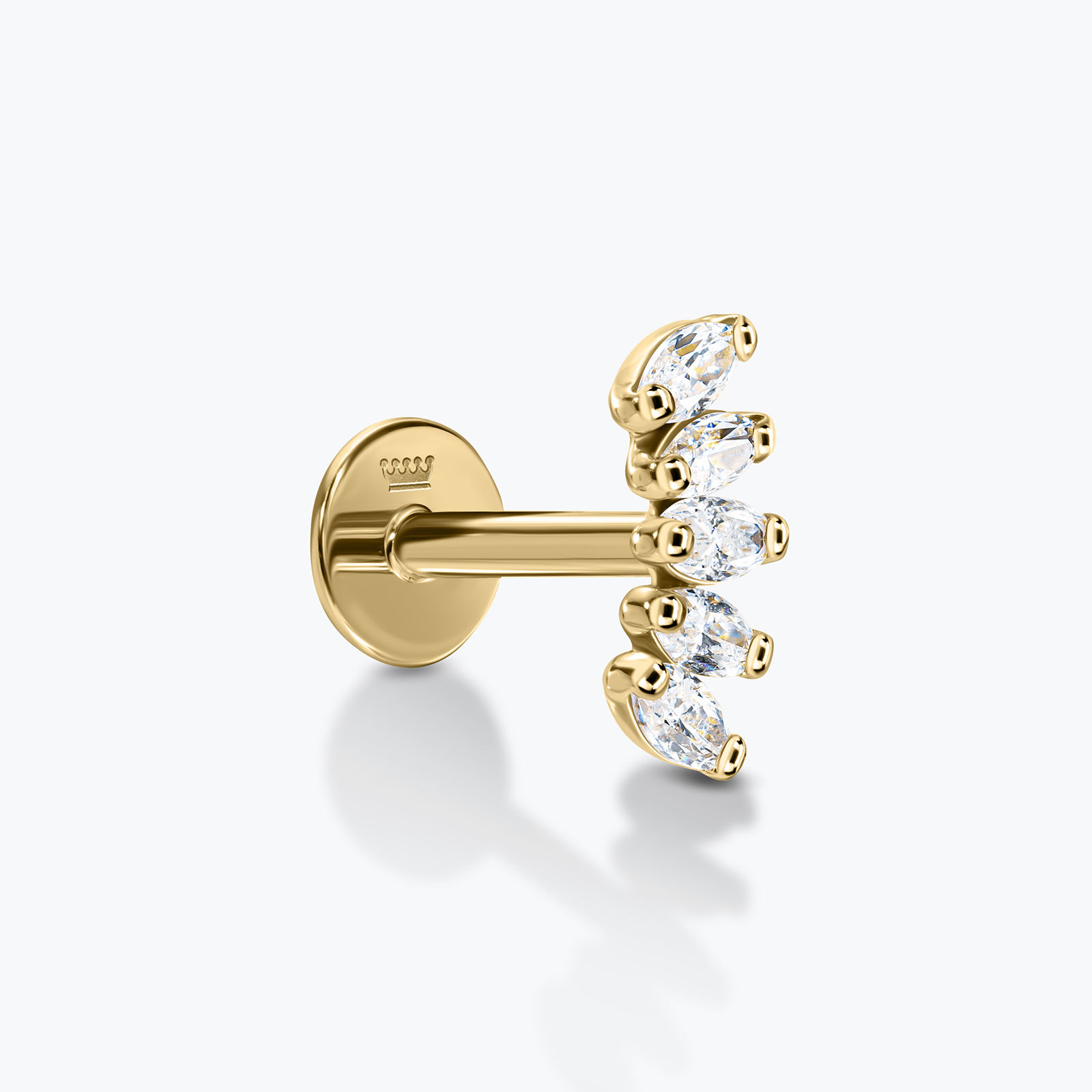 עגיל הליקס עשוי זהב 14K בעיצוב מניפה משובץ זרקונים