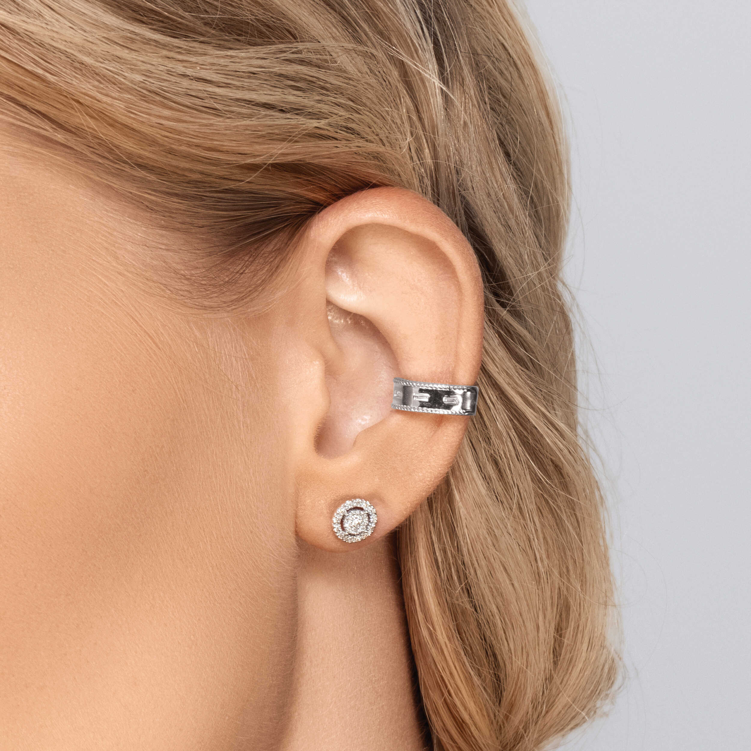 עגילי יהלום קוטר 7 מ"מ