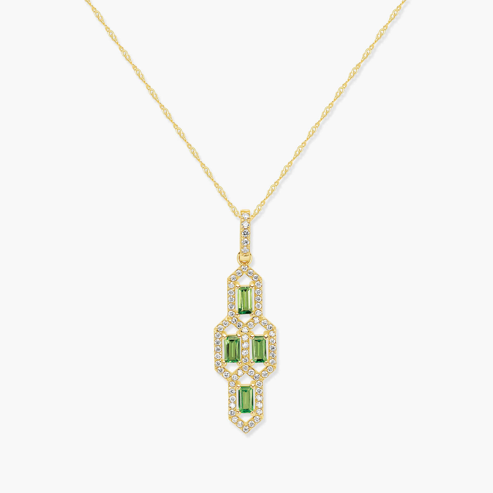 תליון אשכול- יהלומים וגרין גראנט