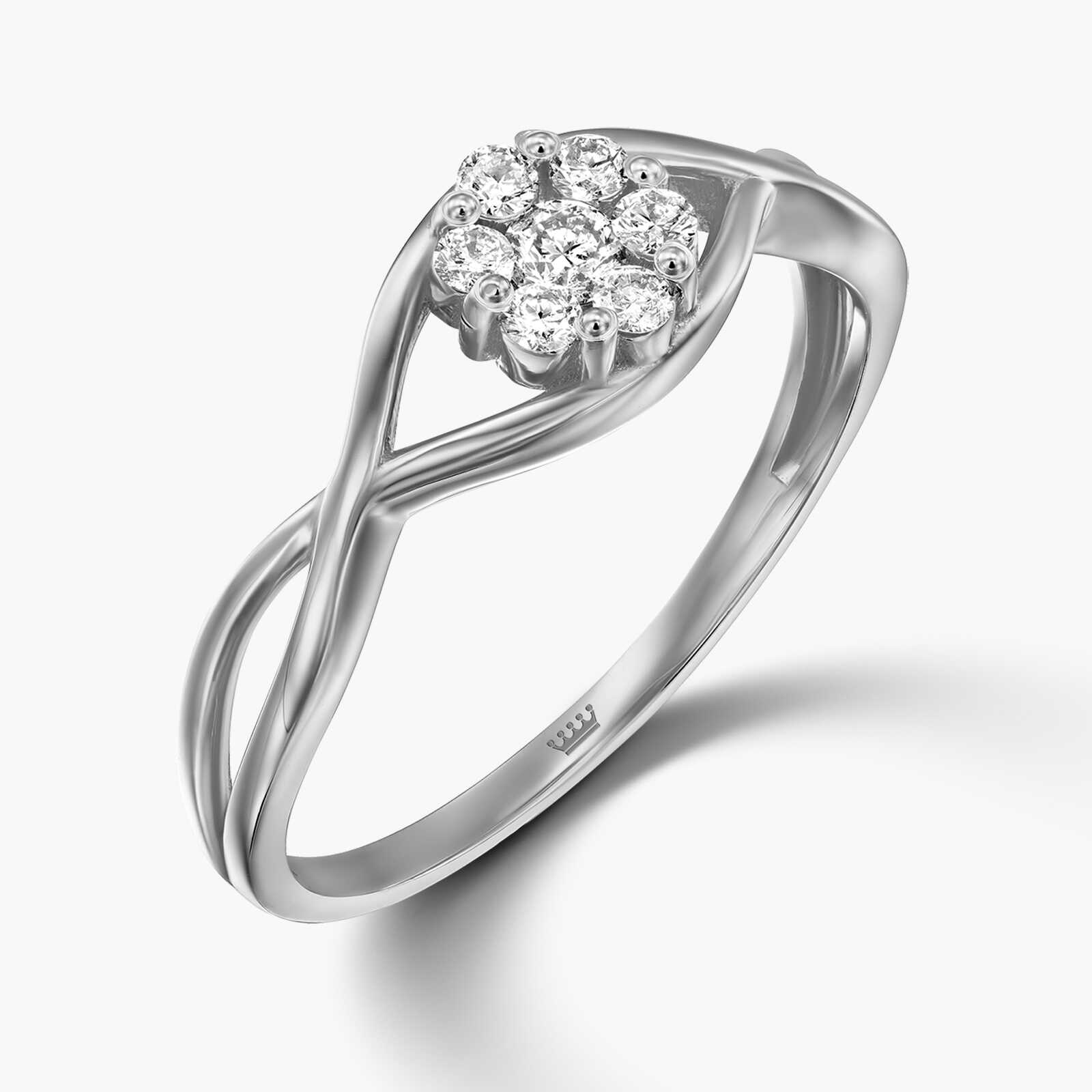 טבעת זהב משובצת פרח יהלומים