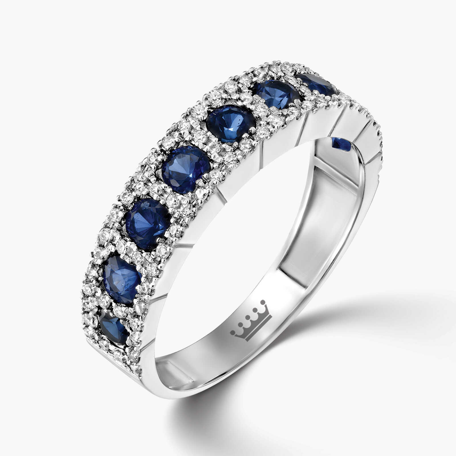 טבעת ספיר ויהלומים