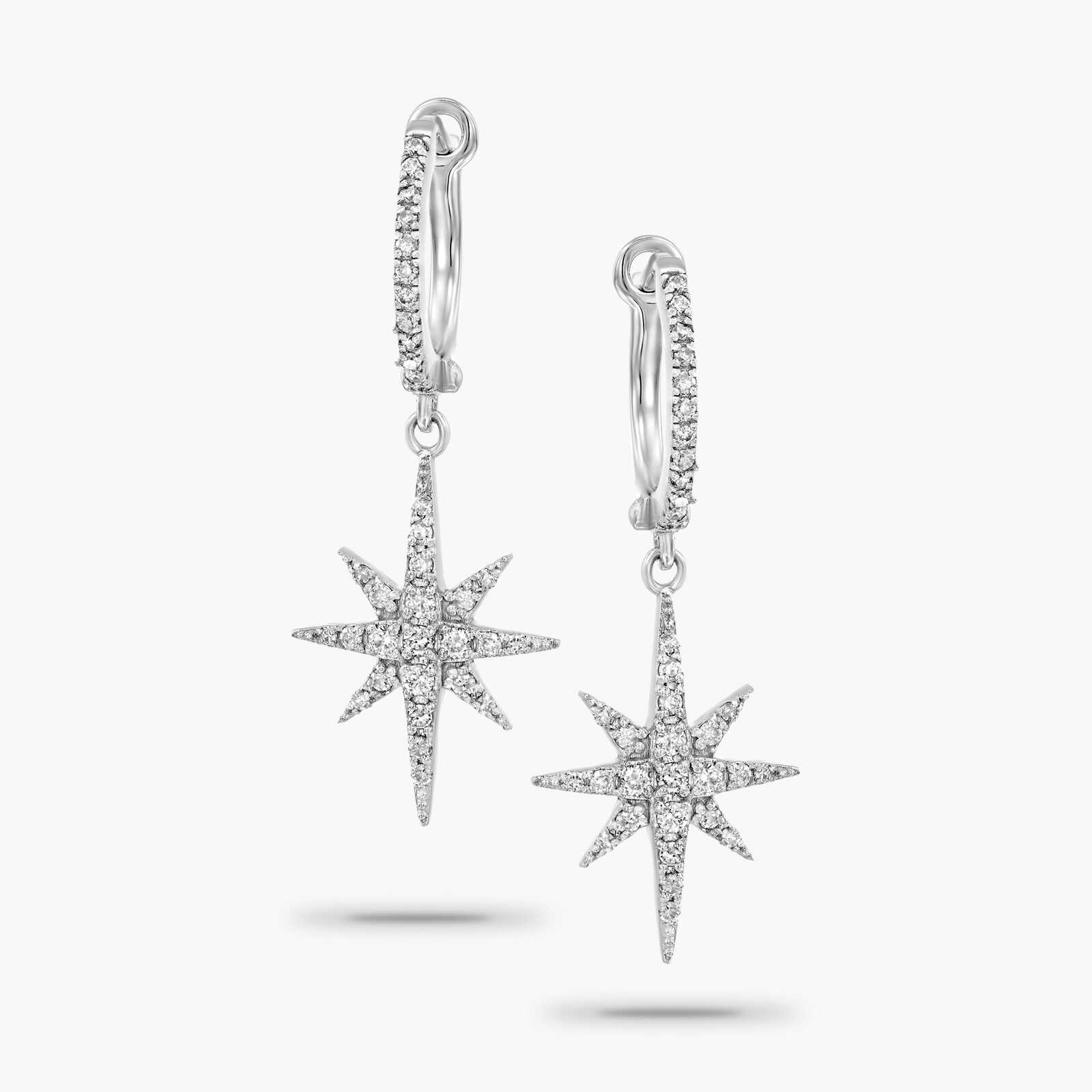 עגילי כוכב משובצים יהלומים