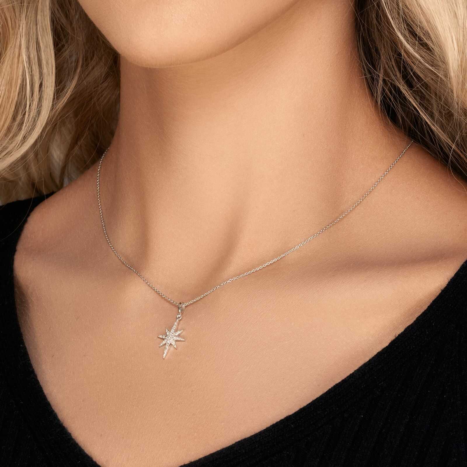 תליון זהב כוכב משובץ יהלומים