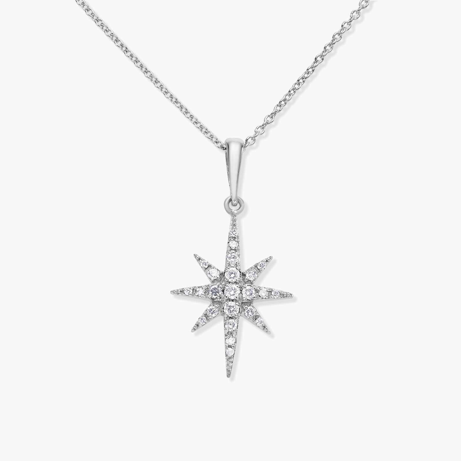 תליון זהב כוכב משובץ יהלומים