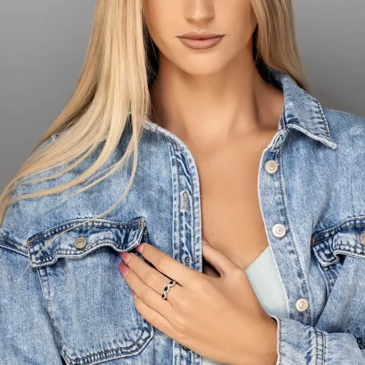 טבעת יהלום עם ספיר