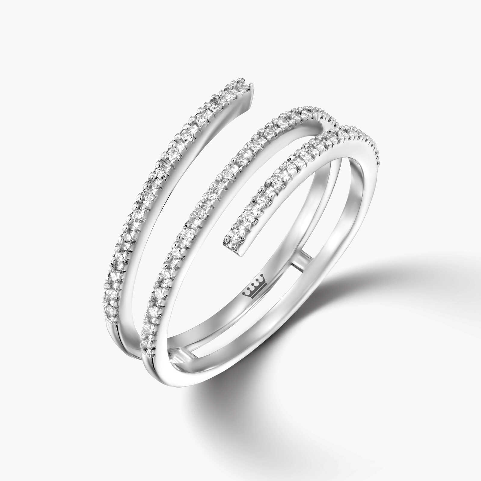 טבעת יהלומים מלופפת