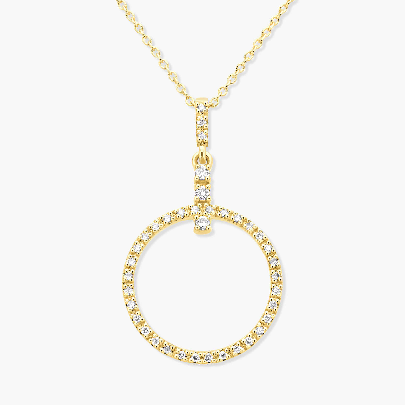 תליון זהב מעגל היהלומים