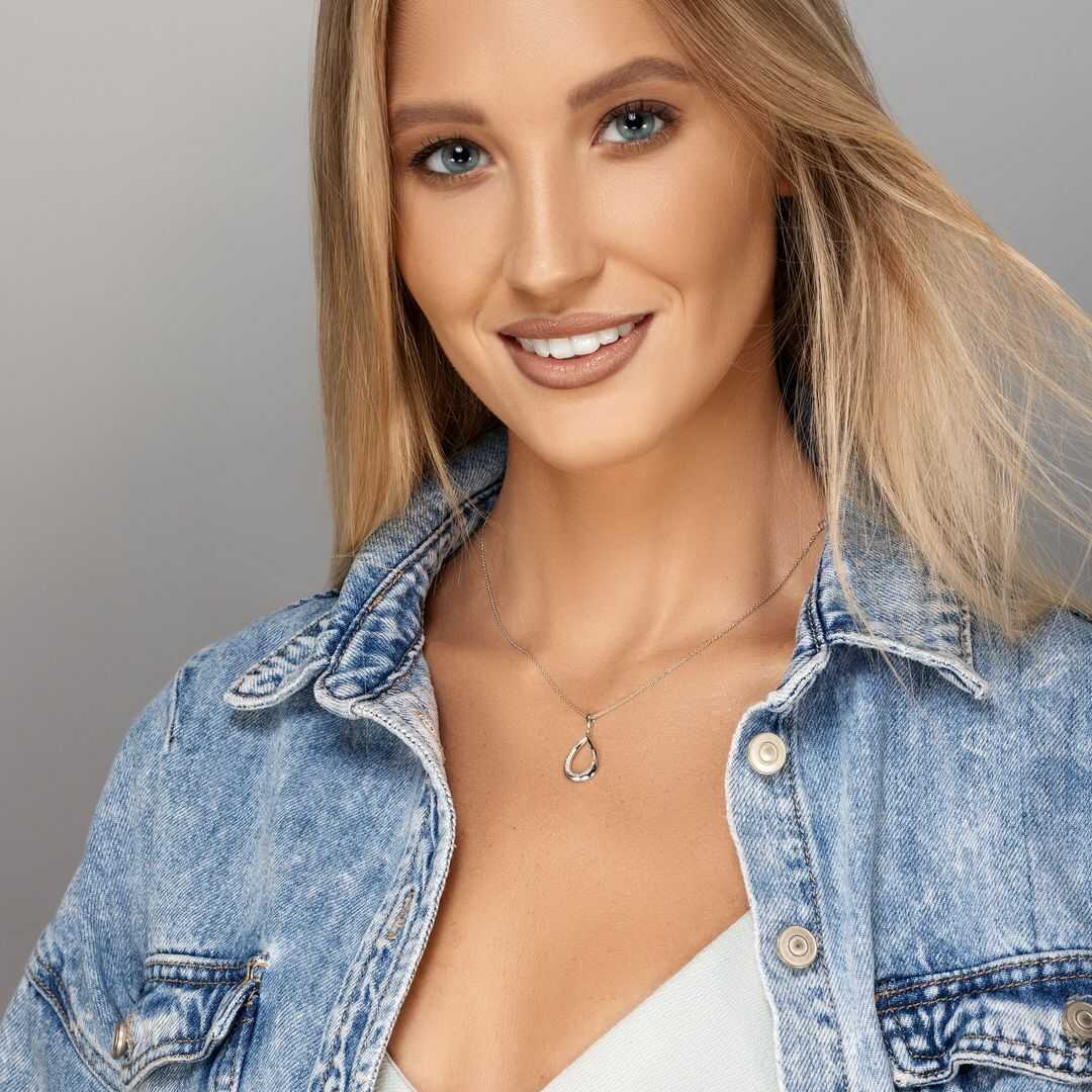 תליון זהב טיפה משובץ יהלומים