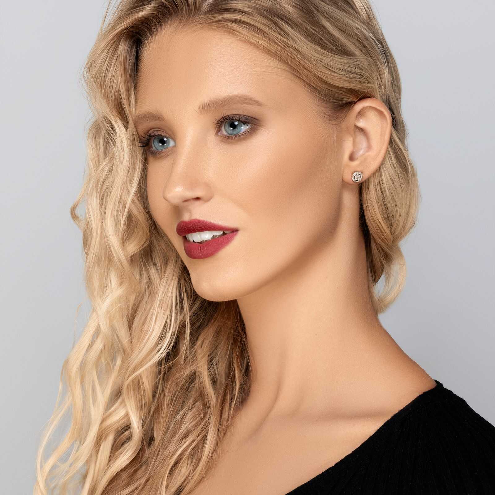 עגילי יהלום קוטר 7 מ"מ