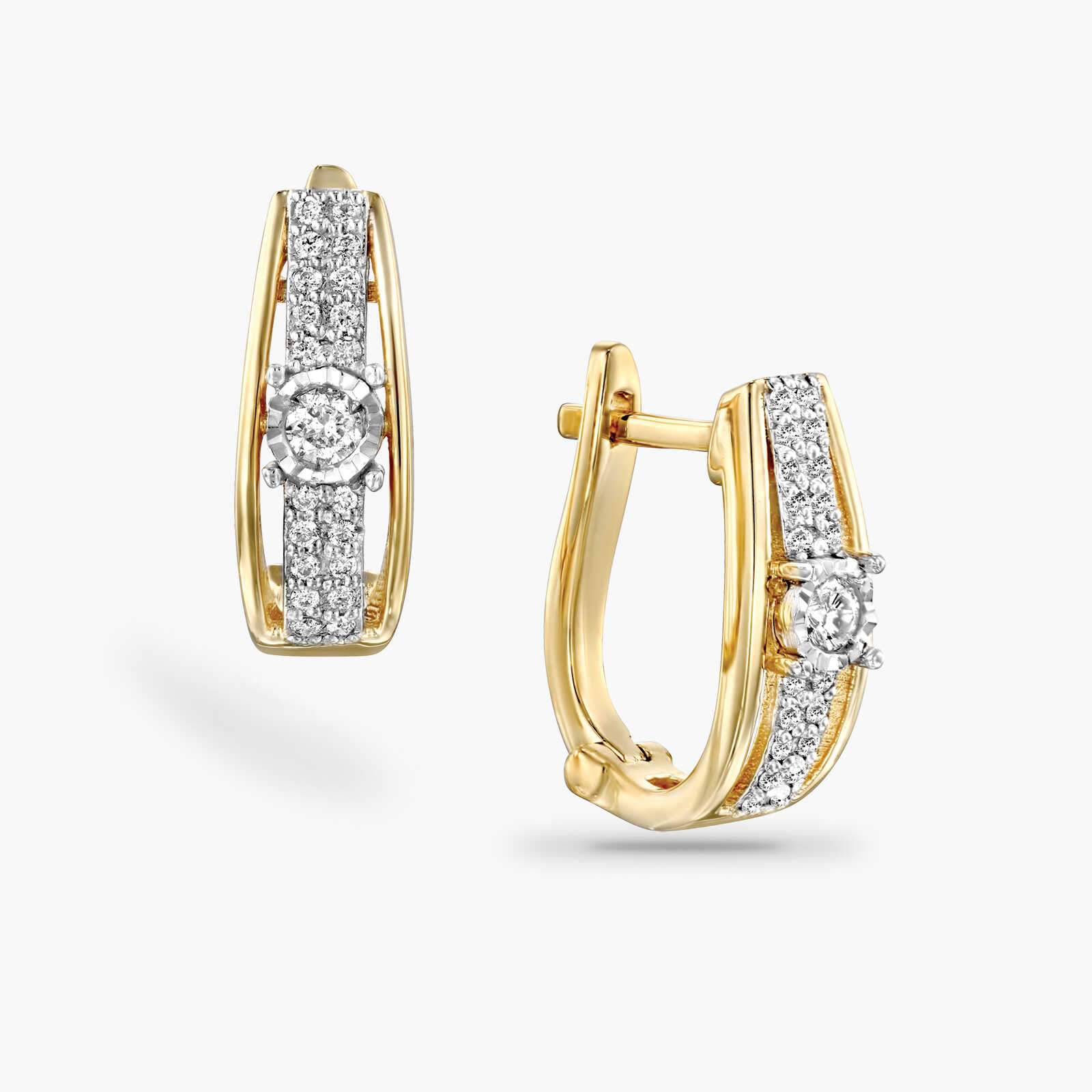 עגילי יהלום באורך 1.5 ס"מ