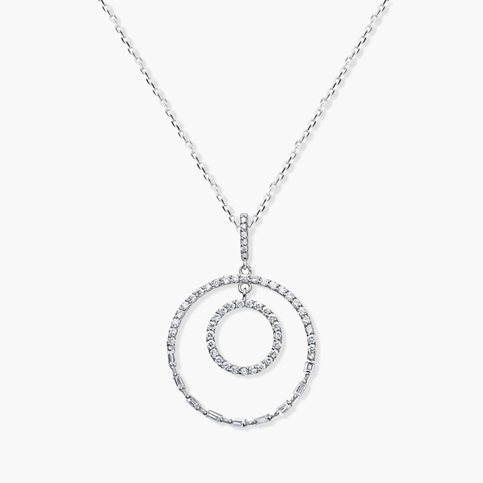 תליון זהב מעגלים בשיבוץ יהלומים