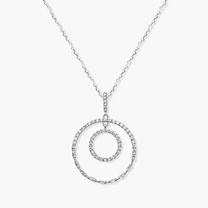 תליון זהב מעגלים בשיבוץ יהלומים