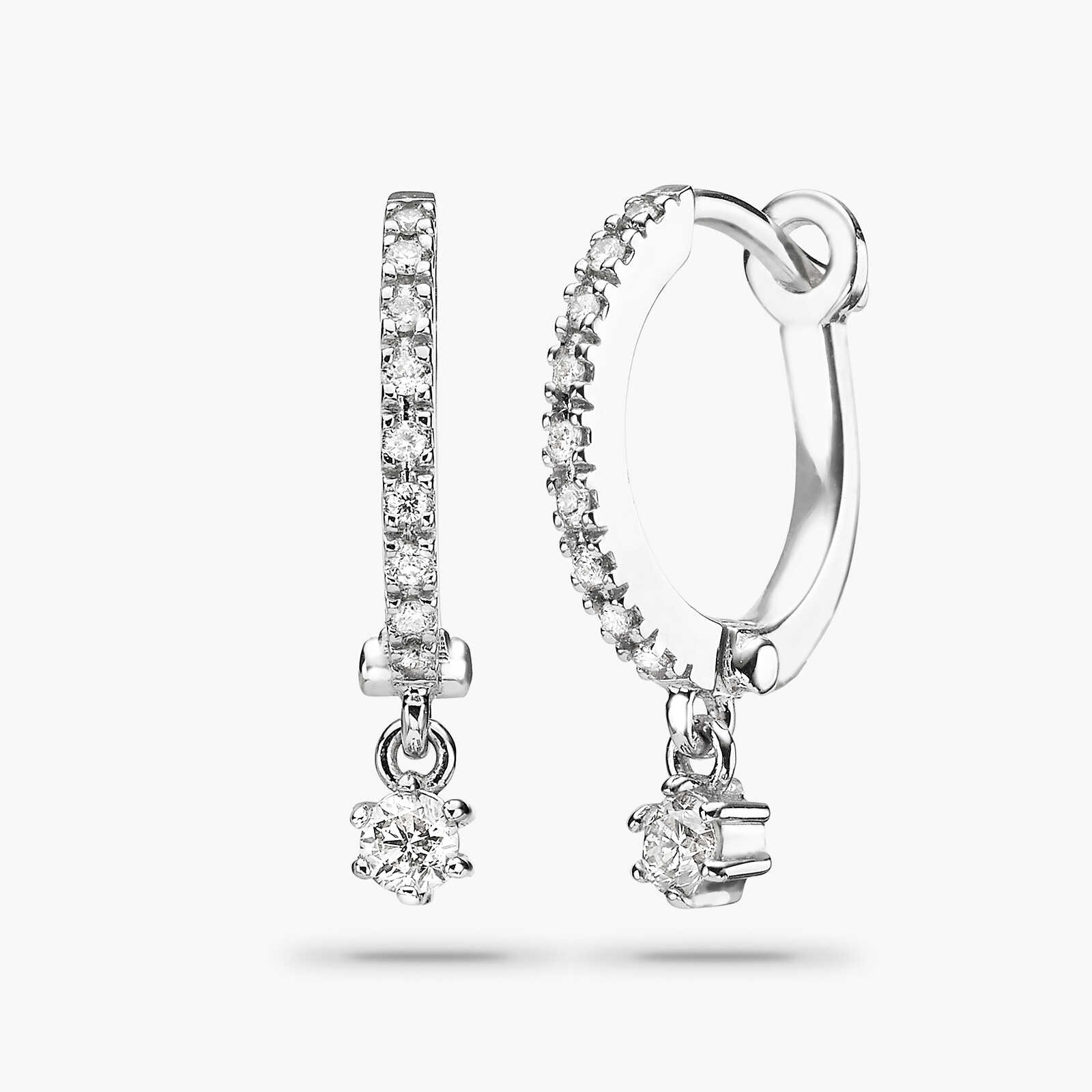 עגילי חישוק משובצים יהלומים