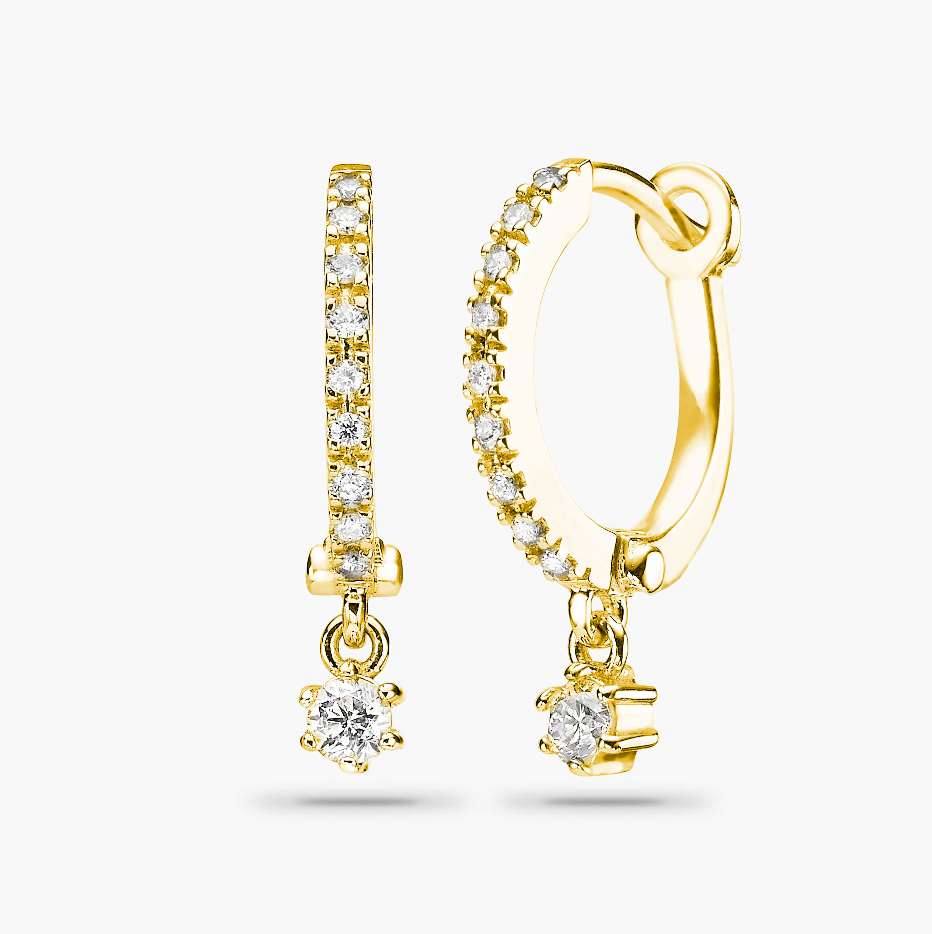 עגילי חישוק משובצים יהלומים