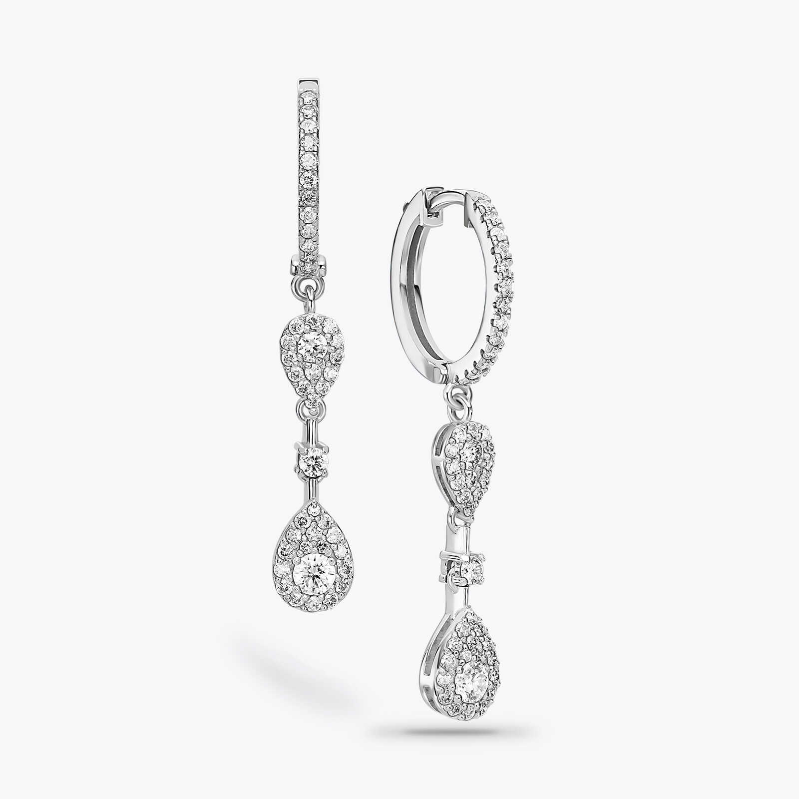 עגילי טיפות תלויות משובצים ביהלומים