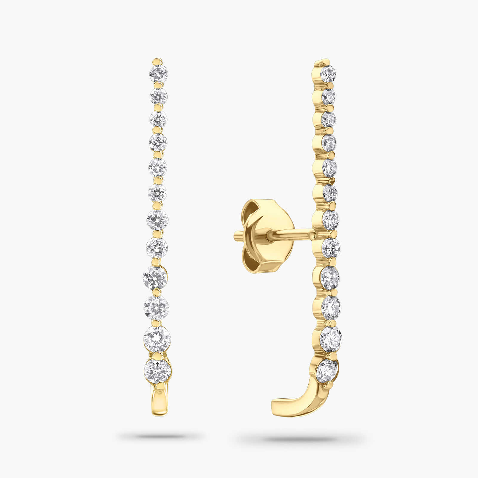 עגילי אוליביה משובצים יהלומים