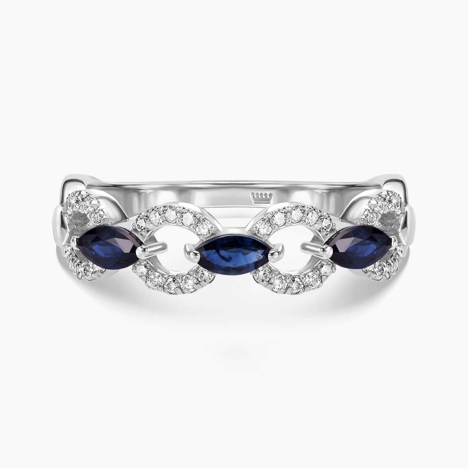 טבעת יהלומים וספירים