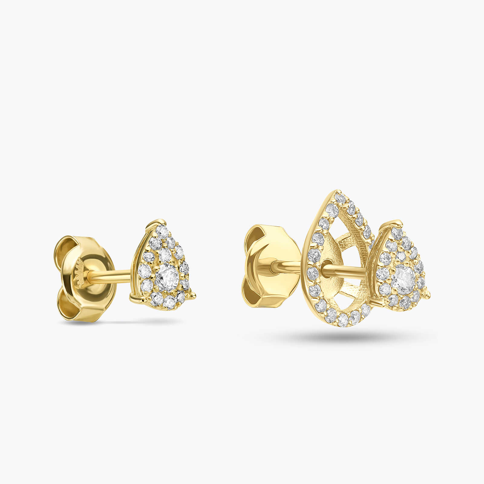 עגילי טיפה צמודי אוזן משובצים יהלומים