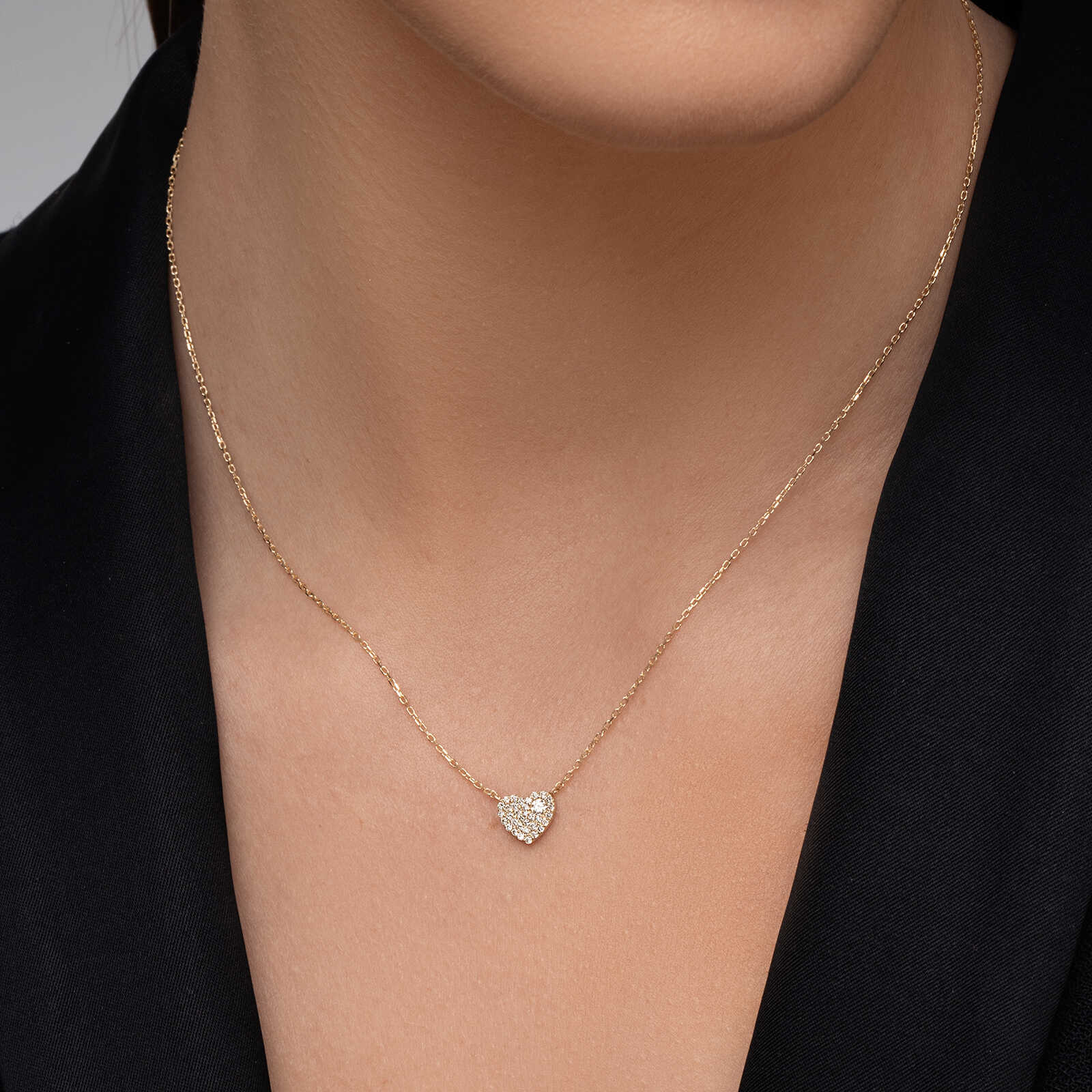 שרשרת AMORE לב יהלומים