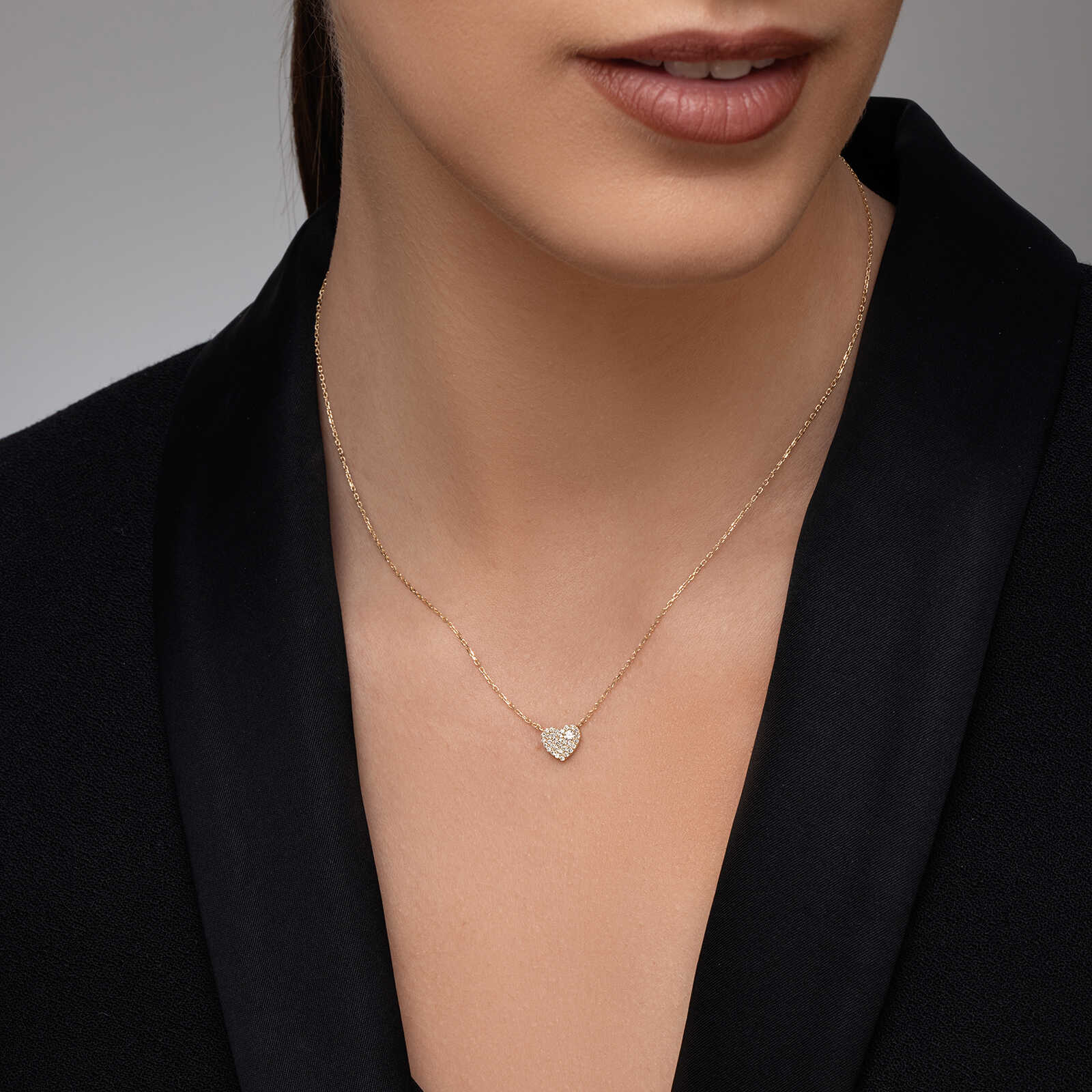 שרשרת AMORE לב יהלומים