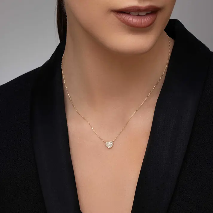 שרשרת AMORE לב יהלומים