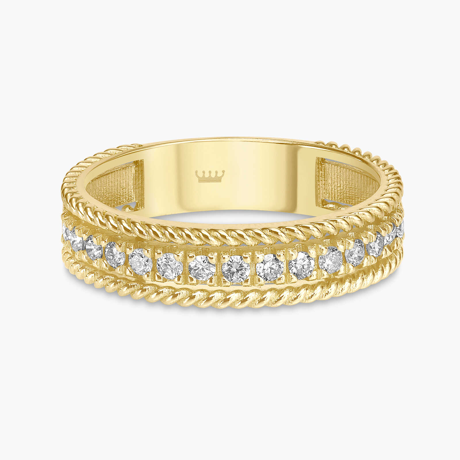 טבעת ג'ייד בשיבוץ יהלומים