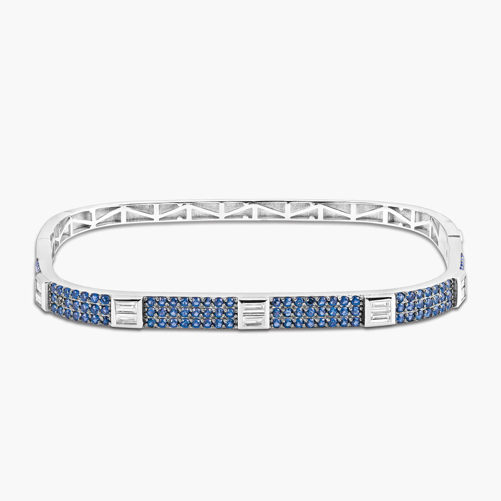 צמיד קשיח משובץ אבני בלו לונדון ויהלומים