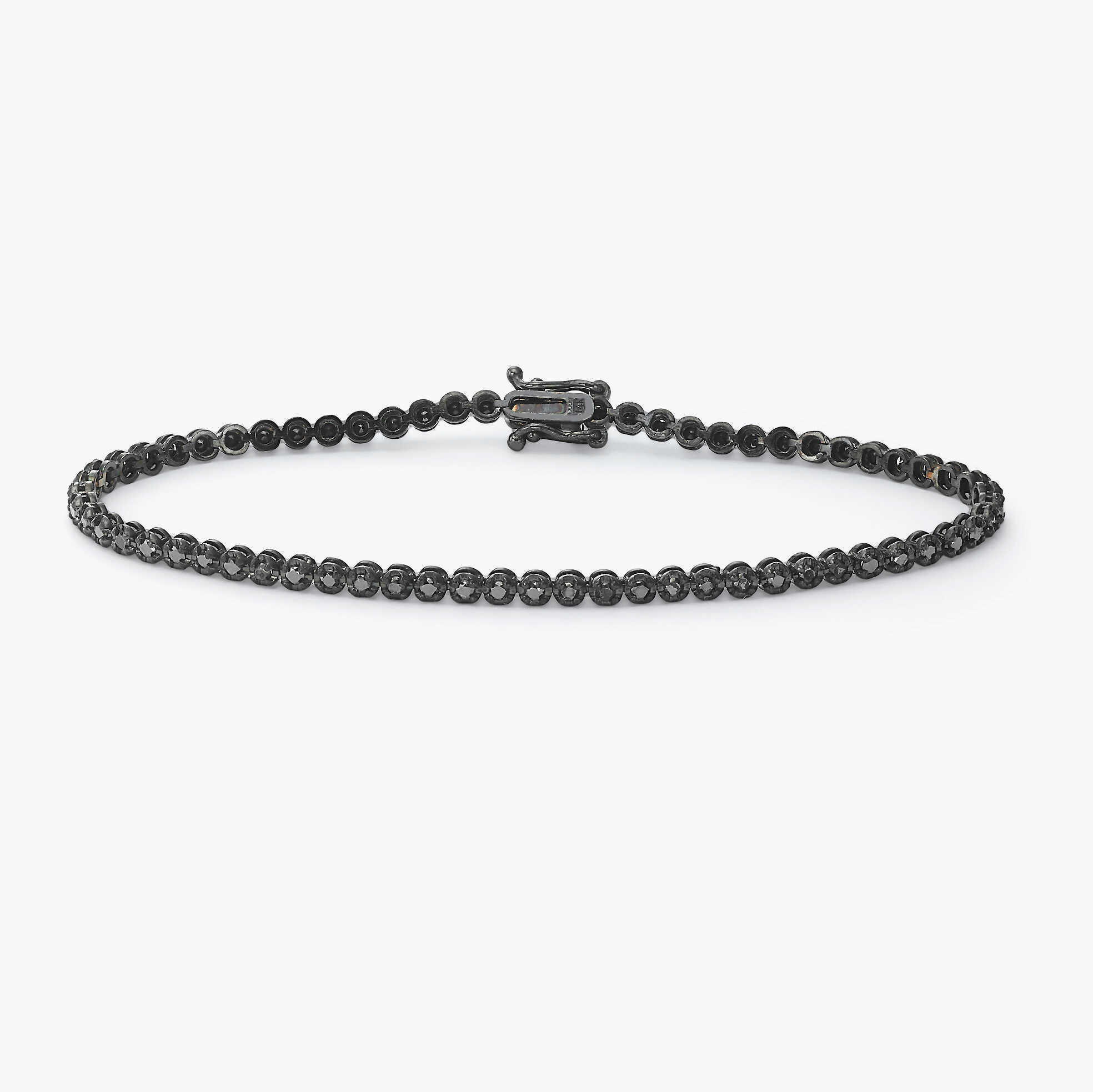 צמיד זהב טניס משובץ יהלומים שחורים